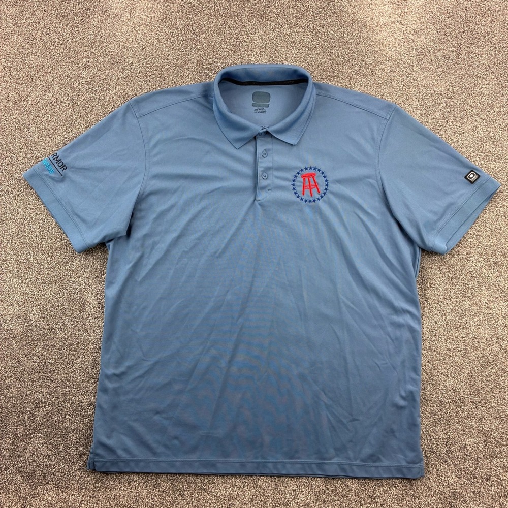 Barstool Sports Polo Shirt Mens M Blue Ogio Performance Golf Rugby Stretch